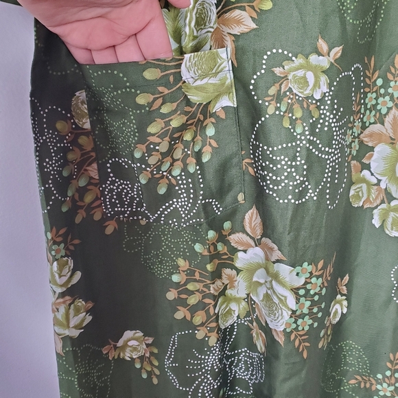 Vintage Design House Apron Oshare Kappogi Floral Cottagecore Retro Fall 60s 70s - Picture 9 of 11